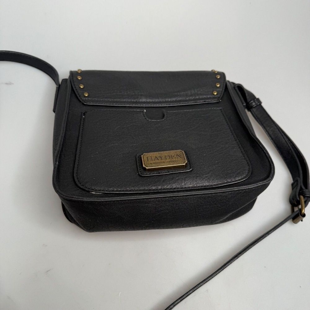 Hayden Harnett Crossbody Black Strap brass Hardware Shoulder Bag HH13764 - Picture 11 of 11